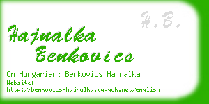 hajnalka benkovics business card